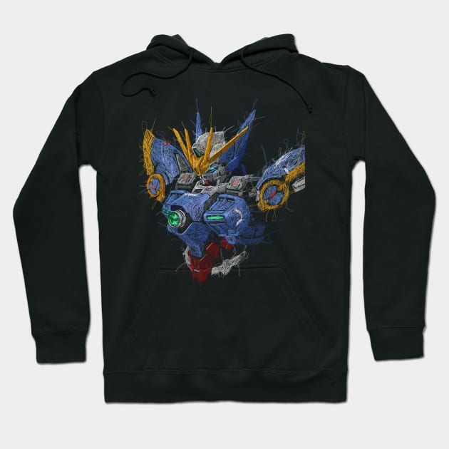 Wing Gundam Scribble Artwork Hoodie by Gundam Artwork